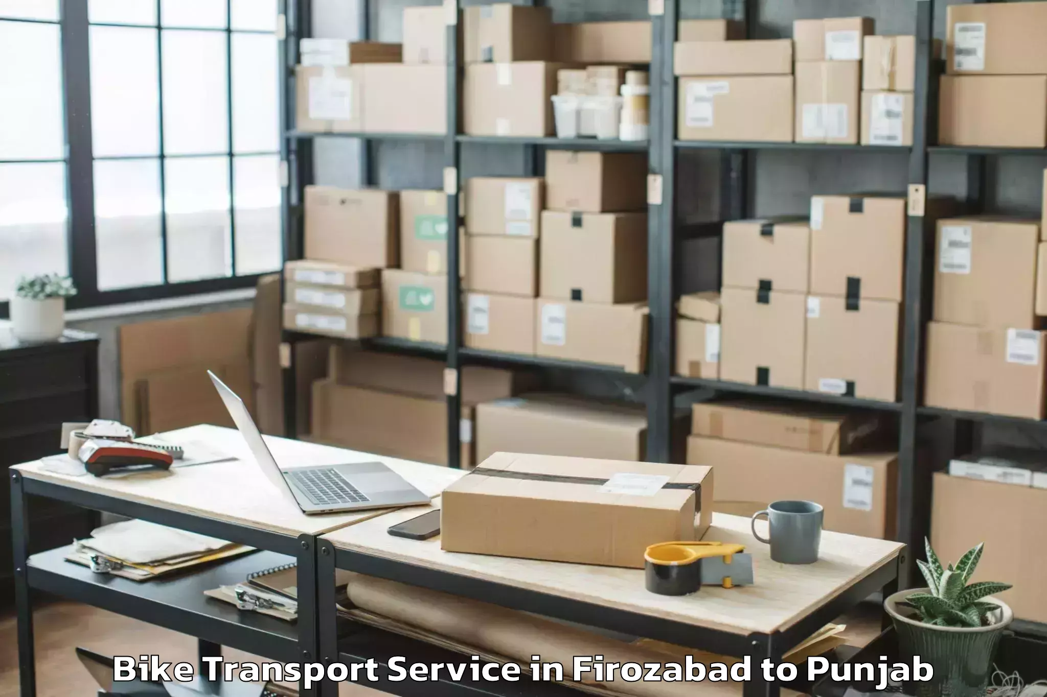 Reliable Firozabad to Patiala Bike Transport